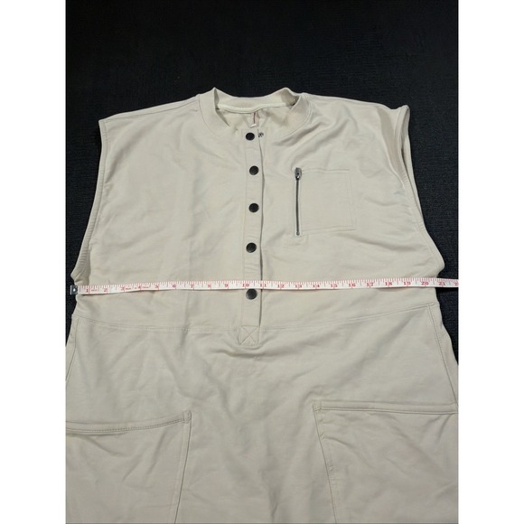 New FREE PEOPLE All Day Everyday Henley Jumpsuit - Muted Beige Size Small NWOT - Picture 5 of 6